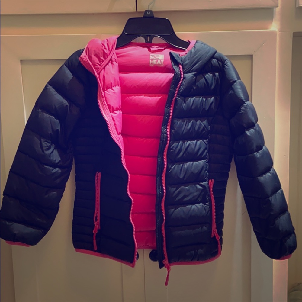Girls Black Down Filled Puffer Coat